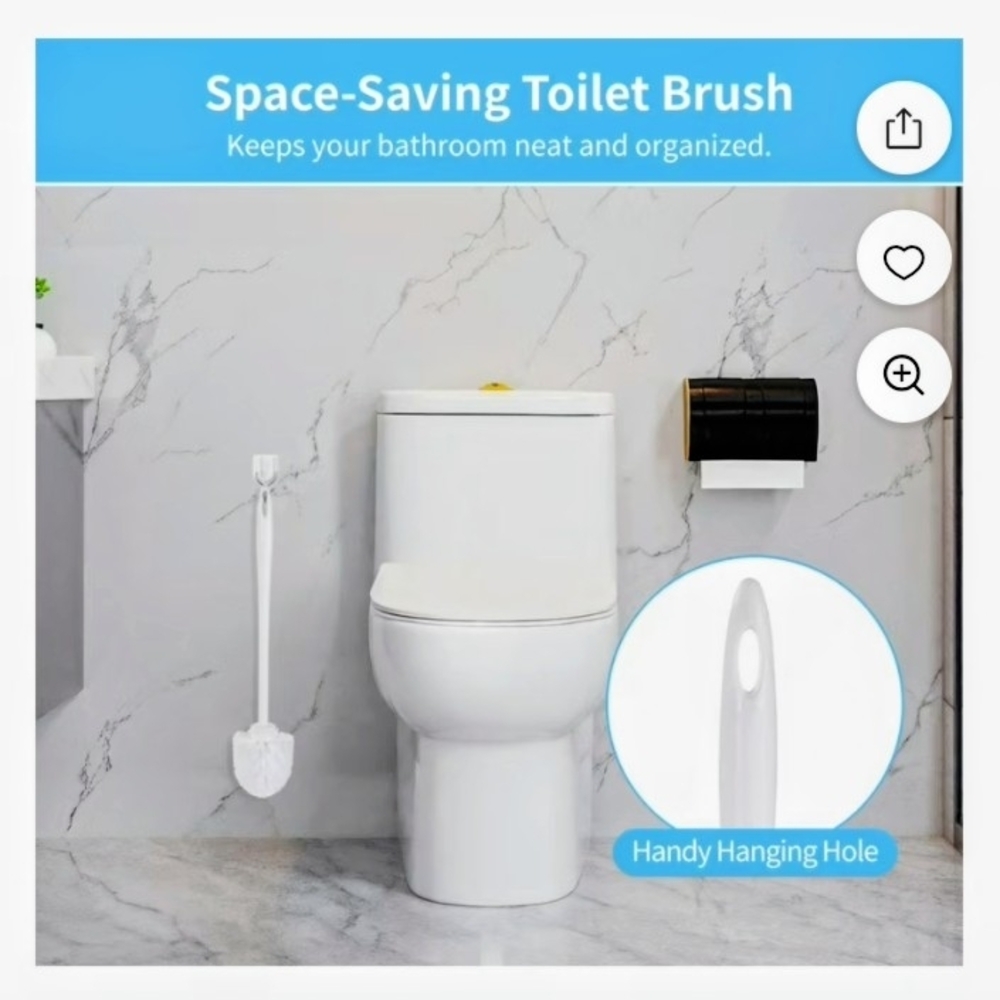 Set of Three - White Space-Saving Cleaning Brush with Hanging Hole